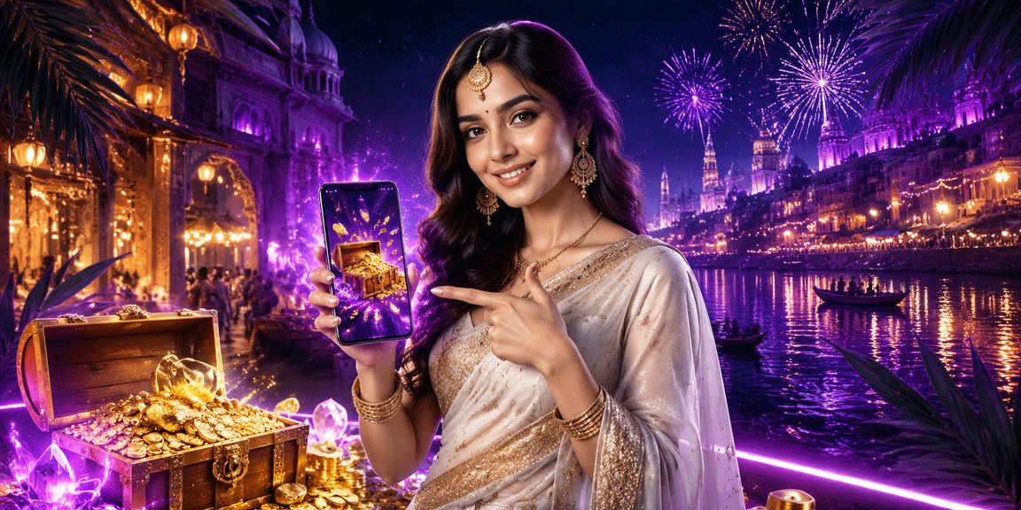 User receiving fast deposit bonus on mobile in traditional Indian attire