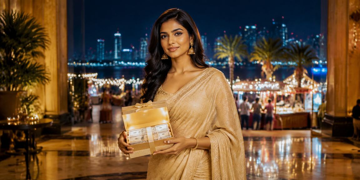 Player enjoying exclusive VIP casino bonuses at night market in India
